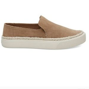 Toms Slip-On Espadrille Sneaker in Taupe Suede